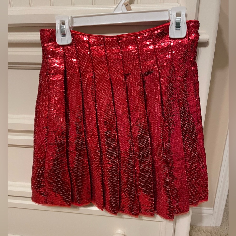 Lola and the boys red sparkle skirt size 12 nwt
